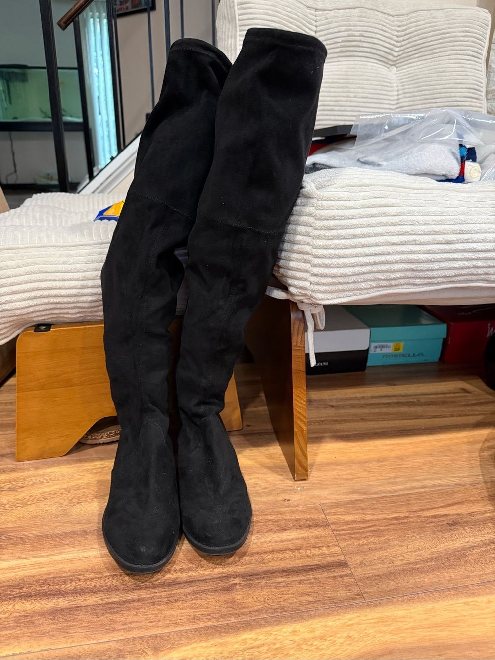 Unisa Black Over-the-Knee Suede Boots